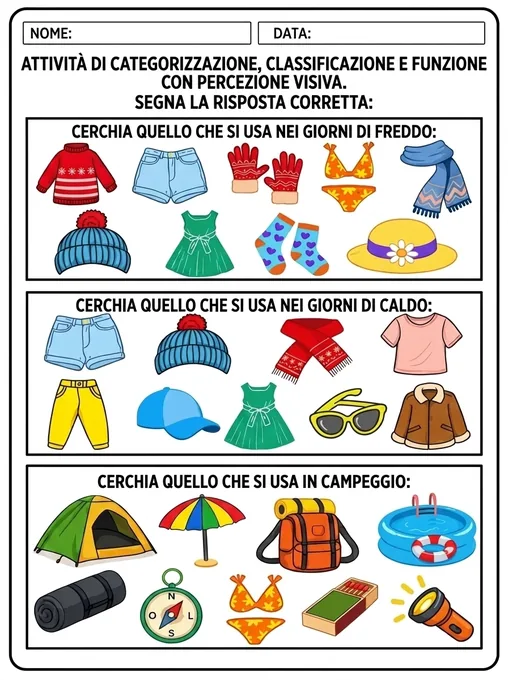 Categorie, classificazione e funzione